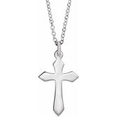 14K White Cross 18" Necklace